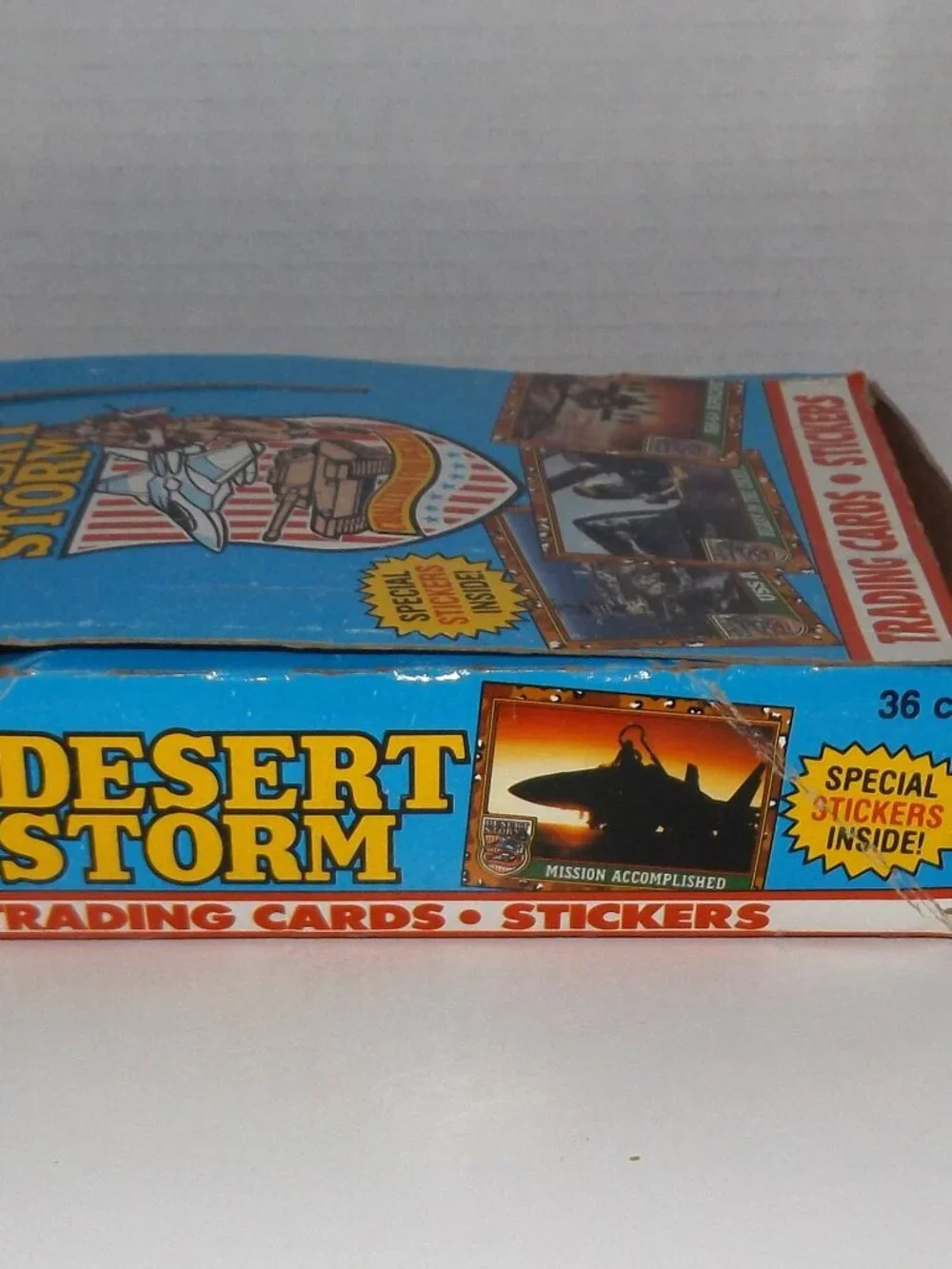 1991 Desert Storm Series 1 Mixed Trading Cards & Stickers Lot w/Org. Box